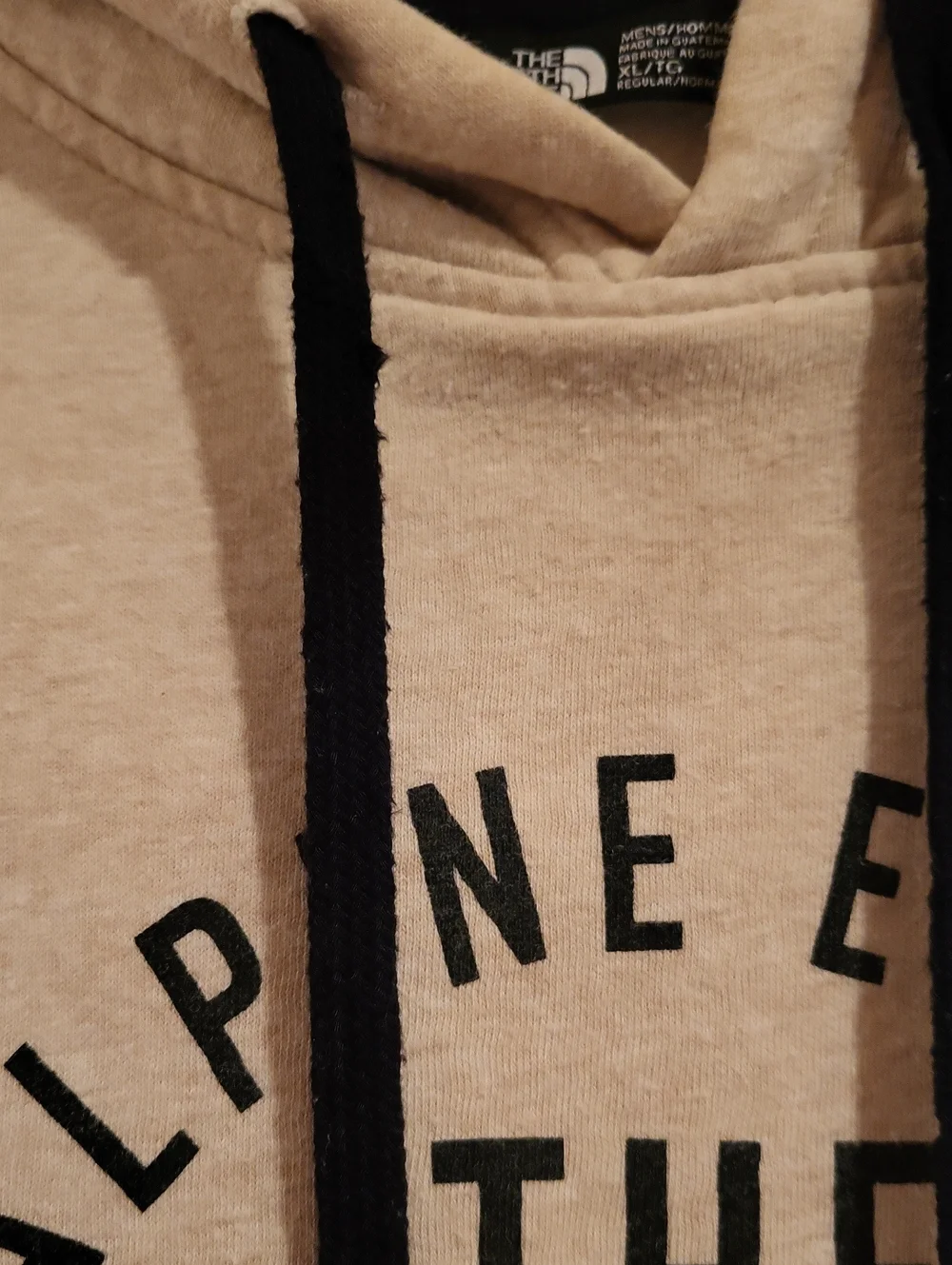 The North Face Men's Beige Graphic Pullover Hoodie Sweatshirt Size XL